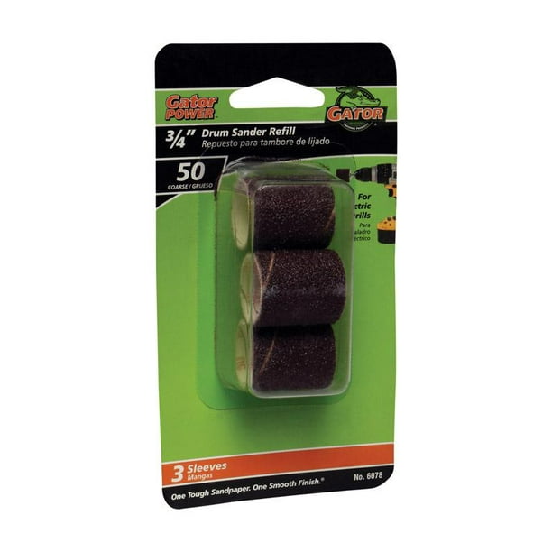 x 3/4 in L Aluminum Oxide Drum Sander Kit 50 Grit Coarse Gator 3/4 in Dia x 3/4 in L Aluminum Oxide Drum Sander Kit 50 Grit Coarse Gator 3/4 in Dia